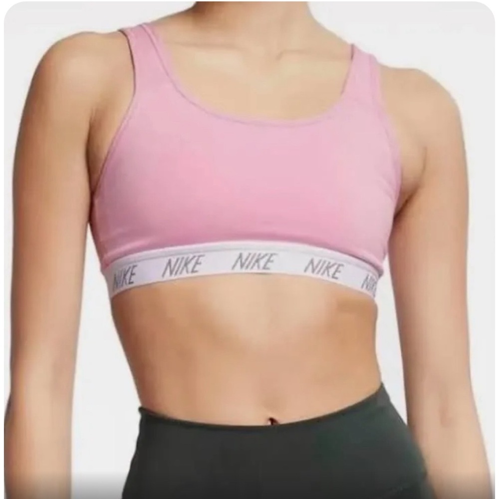Nike Sport Bra Pink Drifit Size Medium With White Band